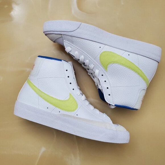 Nike Blazer Mid 77 (GS) Shoe Size 5Y White/Light Lemon Twist Style DQ1042 100 - Picture 7 of 13
